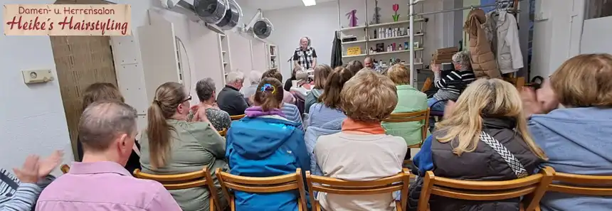 Lesung am 8. April 2025 bei Heike's Hairstyling in Frankfurt-Griesheim
